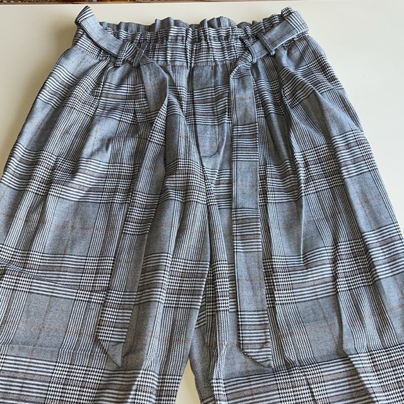 wild fable Plaid Pull on Tie Waist Ankle Cuff Pants - Picture 2 of 9